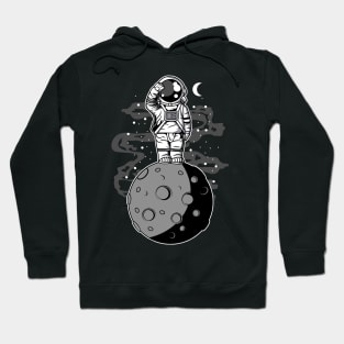 astronaut and moon Hoodie